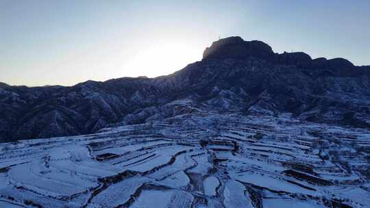 航拍雪景 唯美冬日空镜 立冬 冬至节气