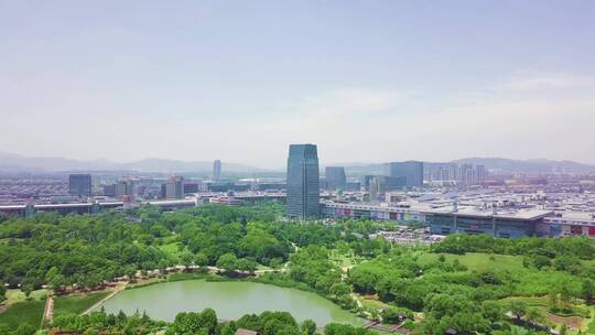 210531义乌国际商贸城四区寺庙航拍素材A2