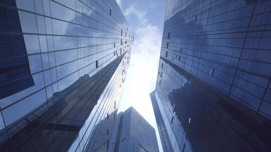 4K城市CBD商务中心-城市高楼素材仰视