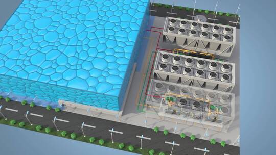 水立方三维制冷视频冰壶场馆视频素材模板下载