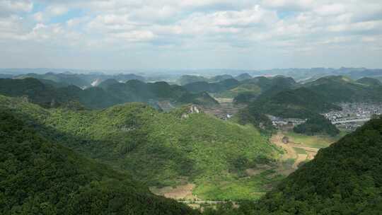 贵州山区光影航拍4K视频素材模板下载