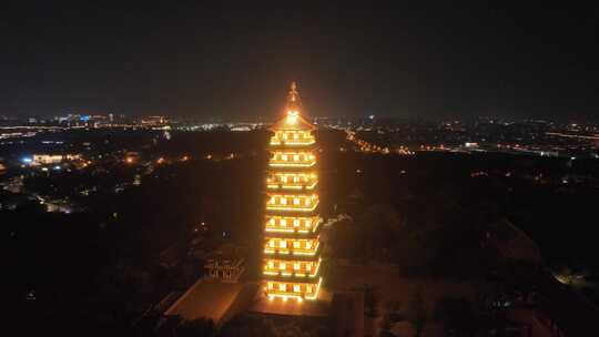 扬州大明寺栖灵塔灯光夜景