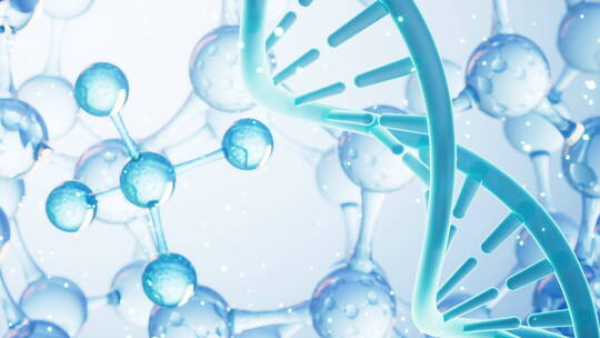 DNA与分子结构3D渲染