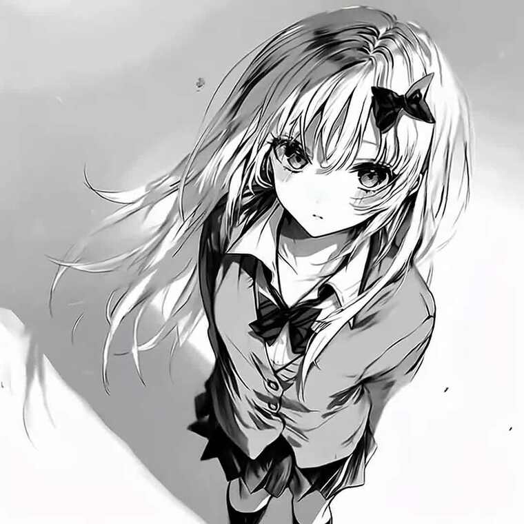 动漫风格长发女孩形象素材