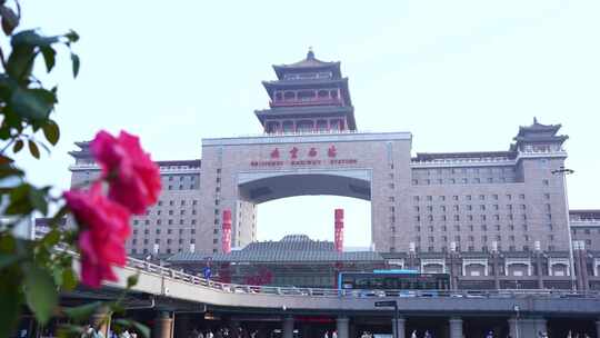 北京西客站交通枢纽春运假期节日4K视频素材模板下载