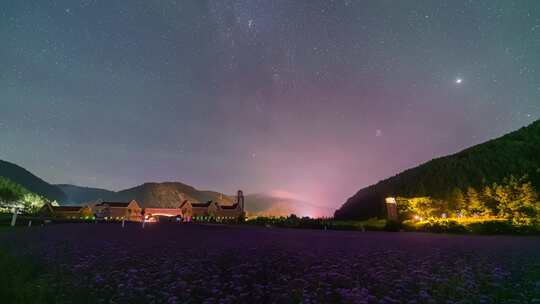 甘肃合水县花溪谷英仙座流星雨辐射点延时