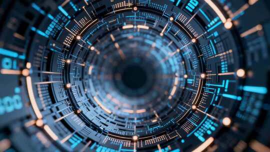 科技感蓝色隧道背景素材