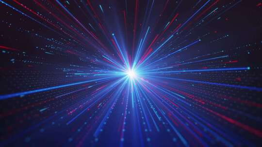 蓝色高科技粒子光线爆炸网格粒子线条背景