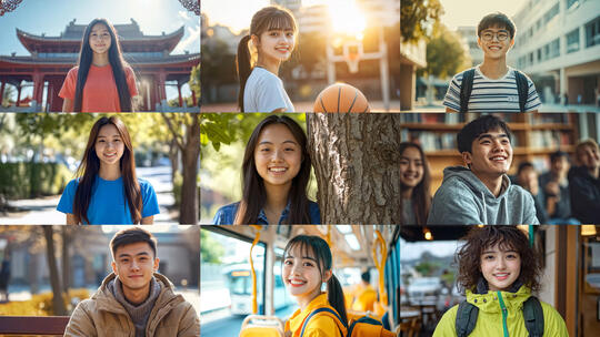 大学生微笑笑脸开心笑容自信特写2高清在线视频素材下载