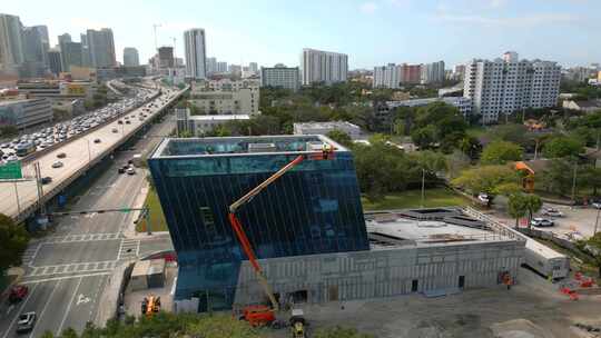 迈阿密上城区新许愿大楼的空中视频4k