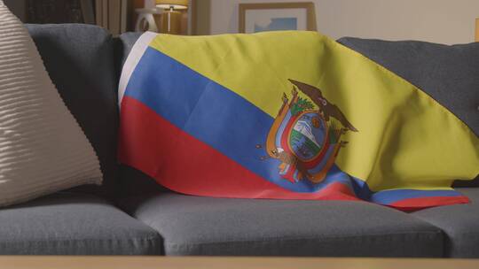 厄瓜多尔国旗的特写镜头视频素材模板下载