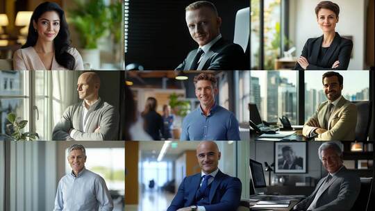 外国国外企业高管商务精英人士风采展示高清在线视频素材下载