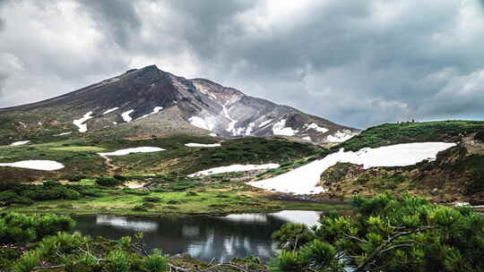 4K日本北海道旭岳大雪山国立公园固定延时