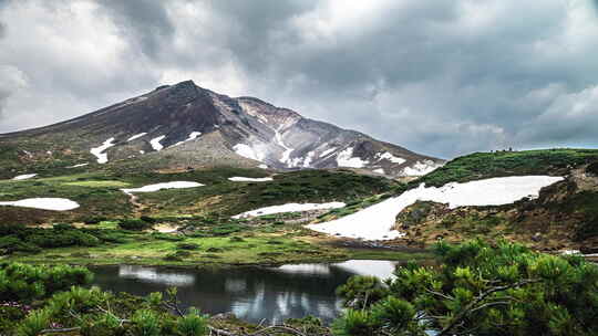 4K日本北海道旭岳大雪山国立公园固定延时视频素材模板下载