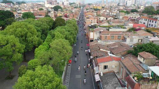 泉州航拍西街东西塔市区开元寺风景名胜古迹