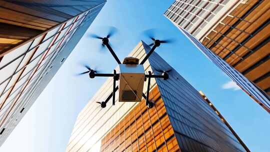 无人机科技城市快递物流数字网络中国科技