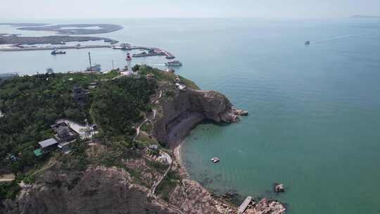 航拍大海海浪沙滩礁石