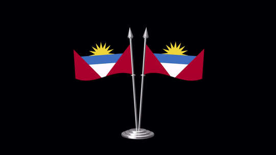 安提瓜和巴布达交叉旗阿尔法视频素材模板下载
