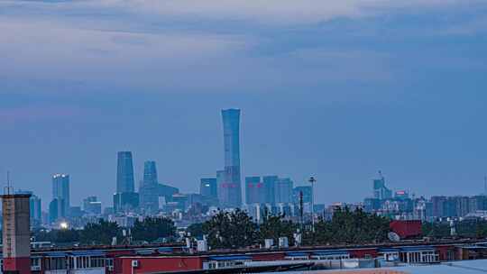 8K北京国贸CBD建筑群日转夜延时视频素材模板下载