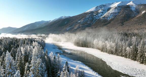 新疆旅游地-喀纳斯、禾木（冬季雪景）