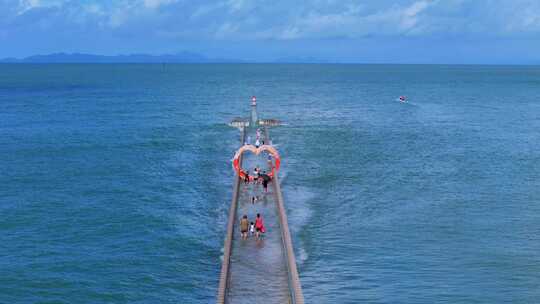 阳江珍珠湾海滩航拍