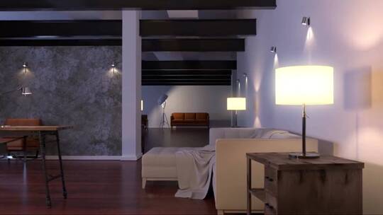 现代房屋室内的空间设计视频素材模板下载