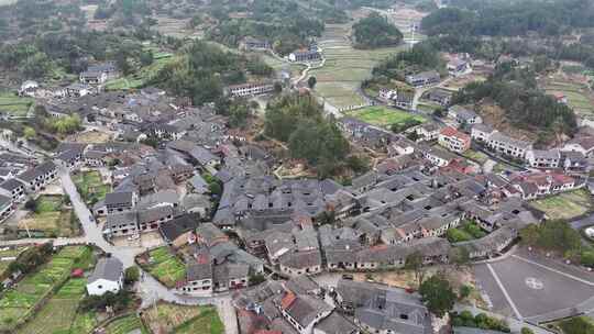 湖南岳阳市张谷英村航拍古建筑风光