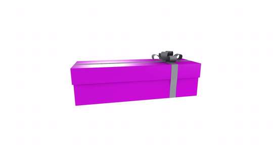 紫色礼品盒在白色背景上循环旋转视频素材模板下载