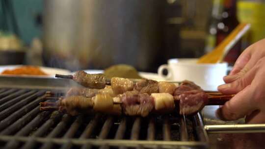 四川成都烤羊肉串美食