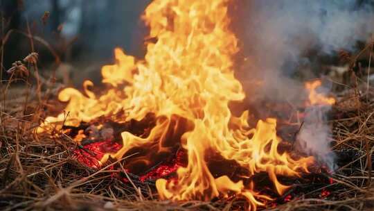户外燃烧的火焰