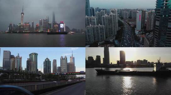 上海城市宣传片 道路航运交通延时摄影