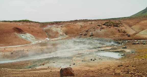 火山，溪流，蒸汽，间歇泉