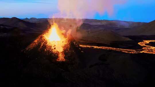 火山，熔岩，喷发，冰岛