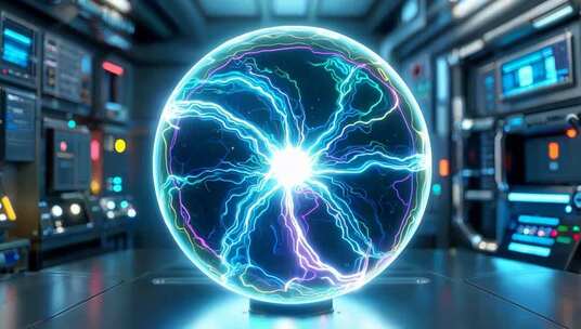 科技感球体粒子光效展示