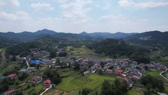 山川丘陵农乡村田园航拍