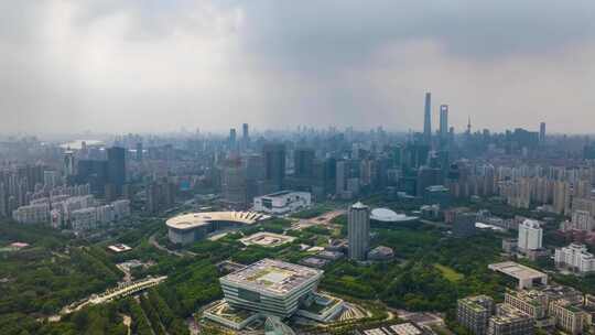 上海_上海科技馆_城市地标_航拍延时001