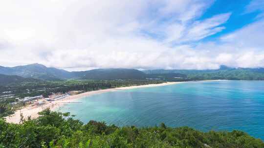 广东深圳西涌夏日午后晴天美景