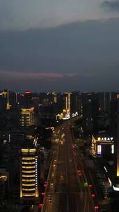 城市航拍江西赣州城市夜景交通