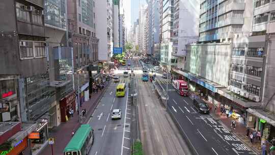 香港维多利亚港中环街景空镜