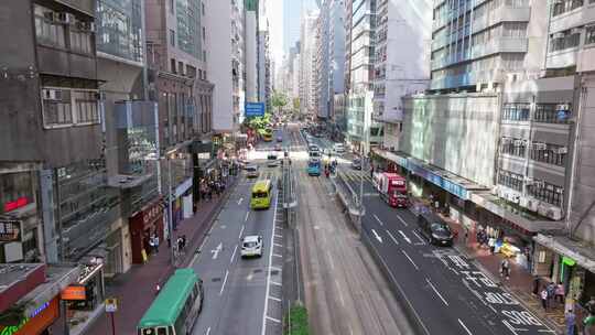 香港维多利亚港中环街景空镜视频素材模板下载