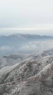 高清竖屏航拍桂林资源雾凇雪景