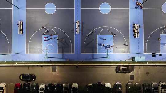 深圳湾体育中心球场夜景航拍视频素材模板下载