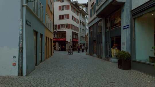 欧洲苏黎世老城区街道