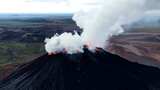 火山喷发壮观景象，烟雾缭绕火光冲天高清在线视频素材下载