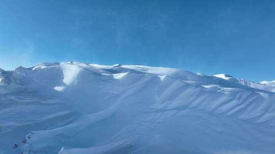 雪地寒风凛冽自然景观特写