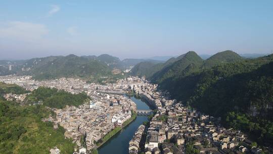 航拍贵州镇远古镇5A景区