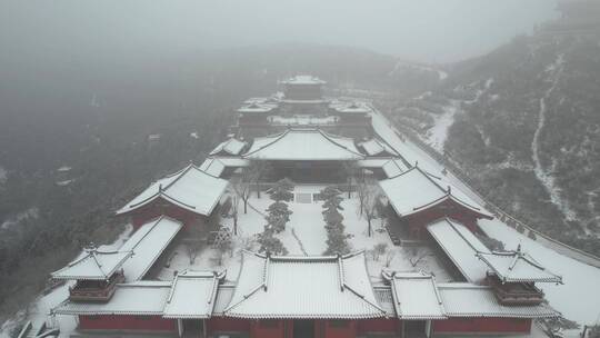 太原太山龙泉寺雪景航拍