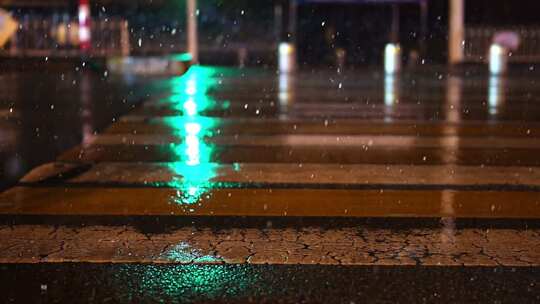 合集 夜晚人行道雪花飘落升格