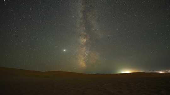 敦煌鸣沙山星空延时