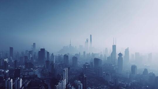 上海浦西雾天航拍